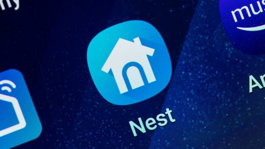 Nest Home Android App on Galaxy Screen. Nest is a home smart service