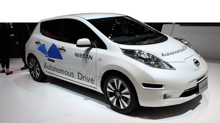 A Nissan autonomous Drive car on display at 84th international Geneva motor show