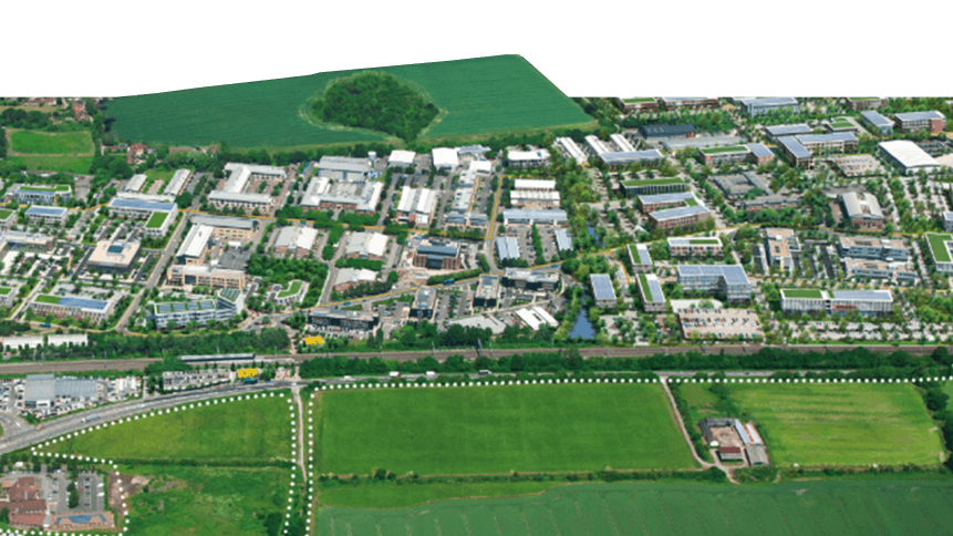 Aerial view of Milton Park.