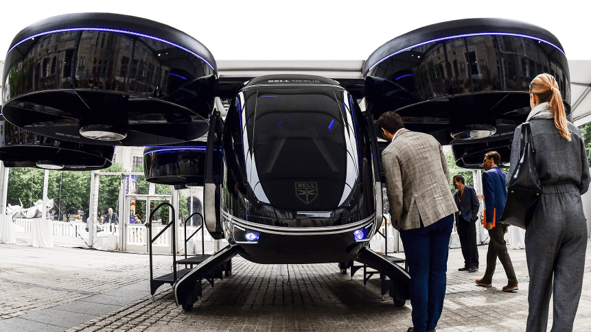 The Bell Nexus concept vehicle shown at the Uber Elevate Summit, 2019