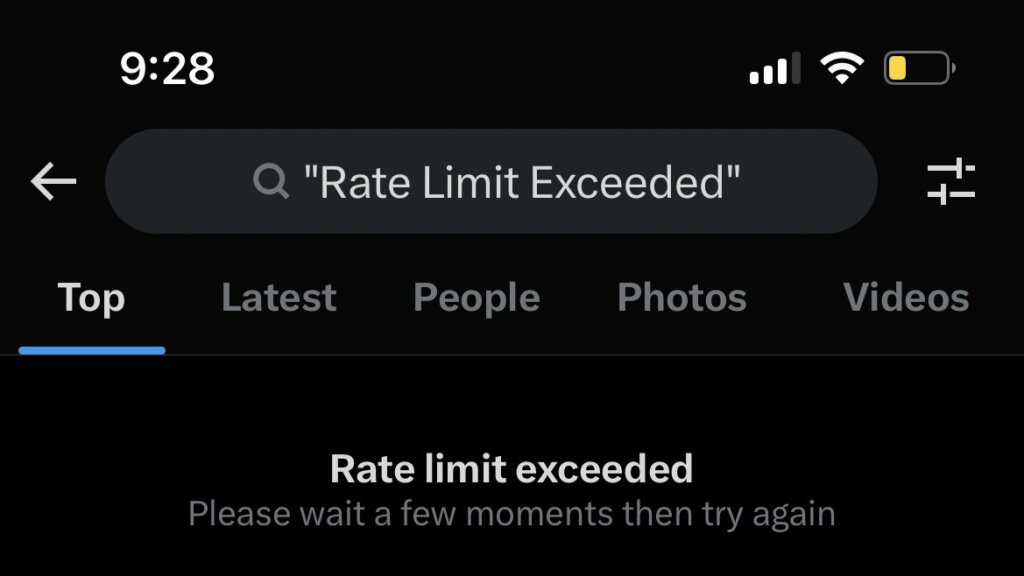  Many Twitter users are reporting being hit with a "Rate Limit Exceeded" message while browsing or trying to tweet. 